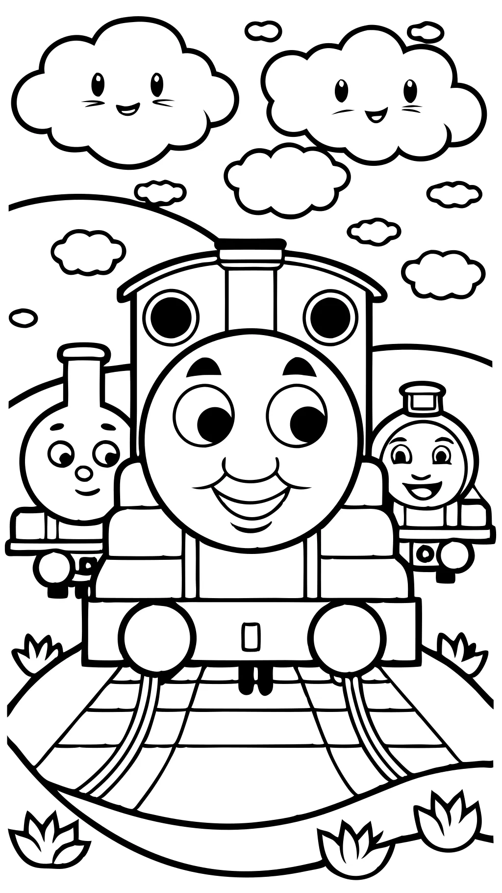 easy thomas the train coloring pages